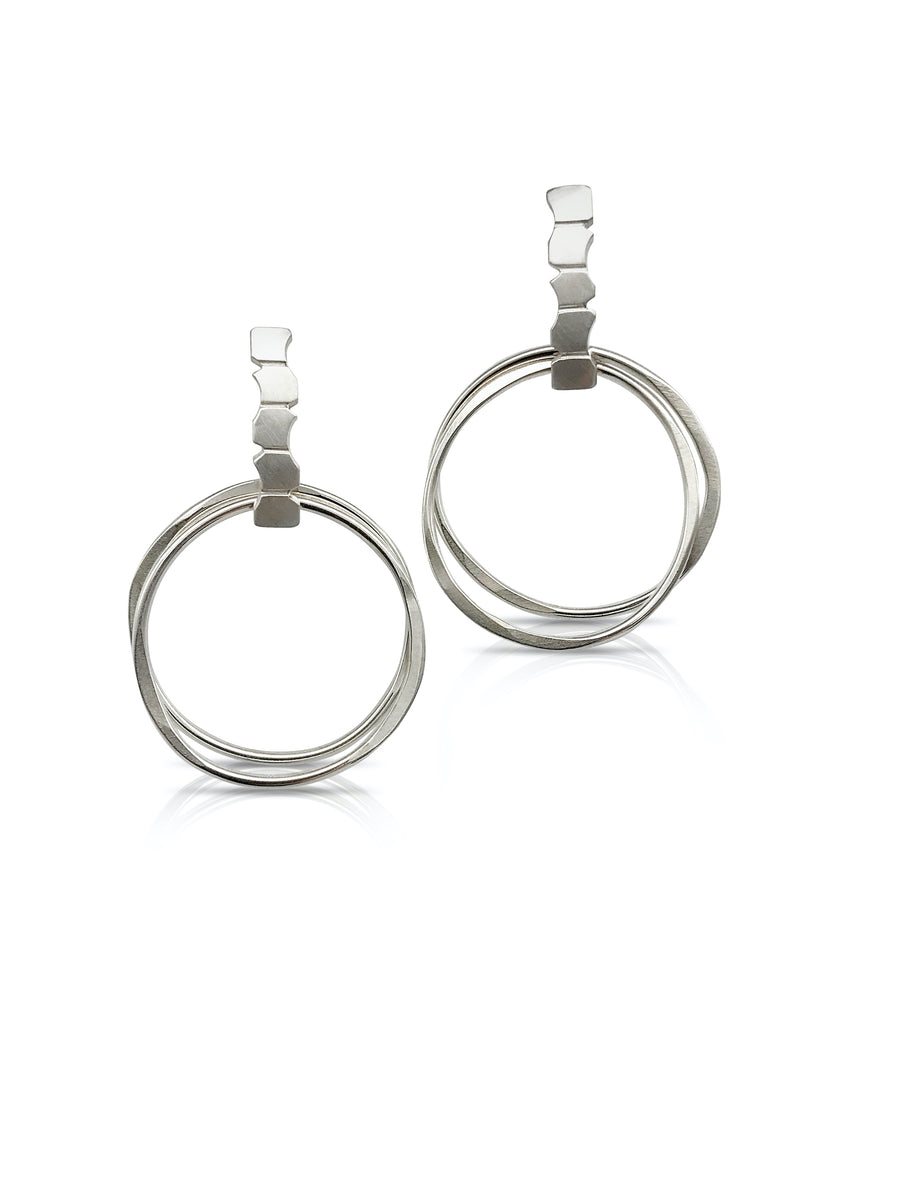 EG-Speiser-jewelry-handcrafted-earrings-sterling-silver-post-hoops-loops-dangle-handmade-artisan-style-timeless-statement-drop-Elsa loops.